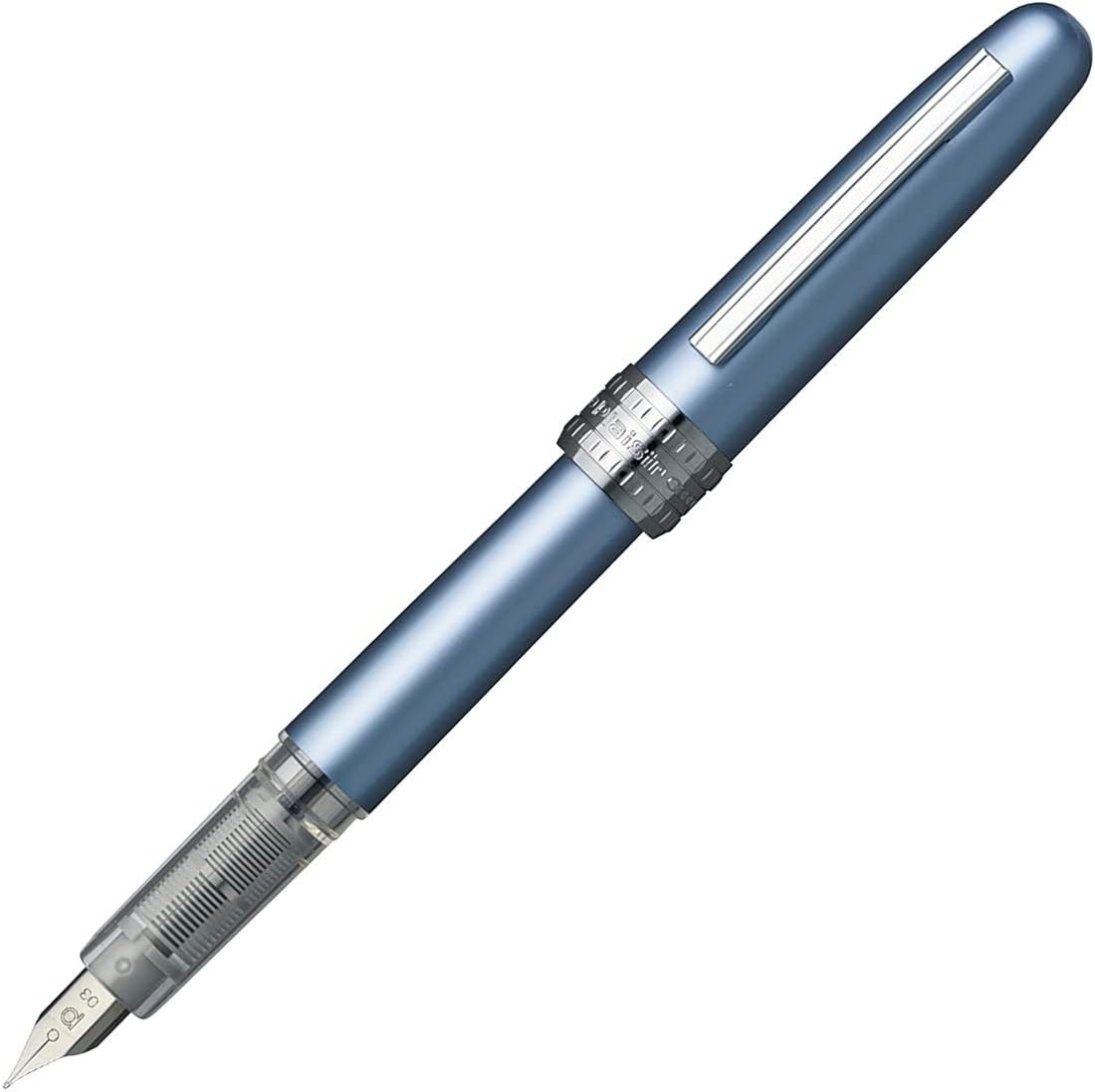 PLATINUM Fountain Pen, Plaisir Fine Nib, Frosty Blue, alternate view