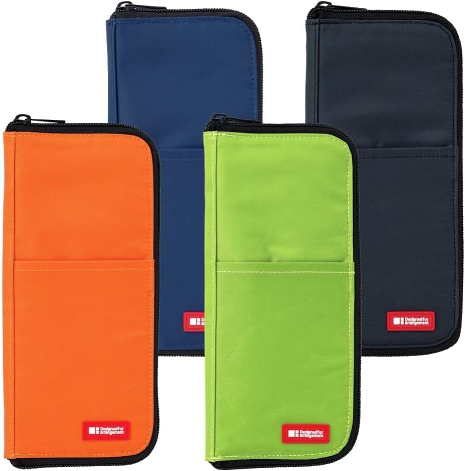LIHIT LAB Slim Pen/Pencil Pouch, 0.7 ?� 3.9 ?� 8.5 Inches, Black (A7652-24)