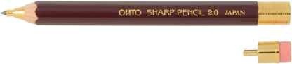 OHTO Mechanical Pencil Wood Sharp with Eraser 2.0, 2.0mm, Burgundy Body (APS-680E-Enji)