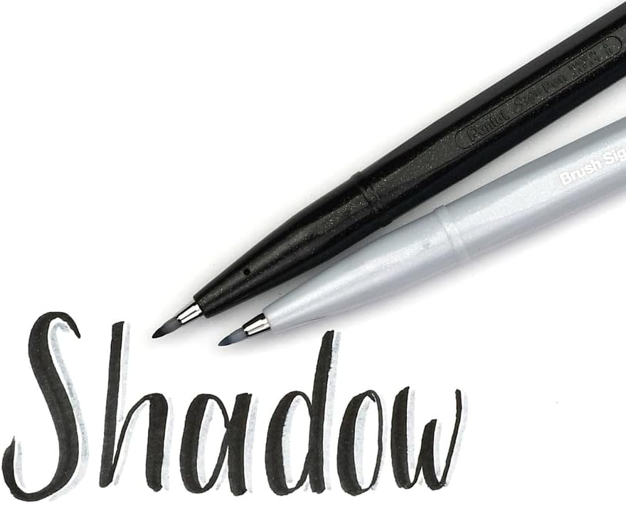 Pentel Fude Touch Sign Pen, Black, Felt Pen Like Brush Stroke (SES15C-A)