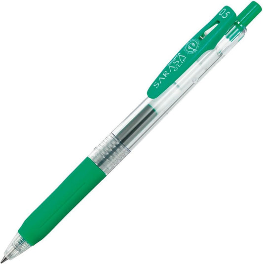 ZEBRA Sarasa Clip B-JJ15-G Gel Ballpoint Pen, 0.5, Green, 10 Pieces