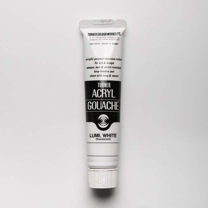 Turner Colour Works Acryl Gouache Artist Acrylic Paint - Single 20 ml Tube - Lumi. White