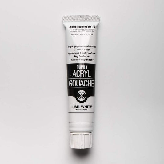 Turner Colour Works Acryl Gouache Artist Acrylic Paint - Single 20 ml Tube - Lumi. White
