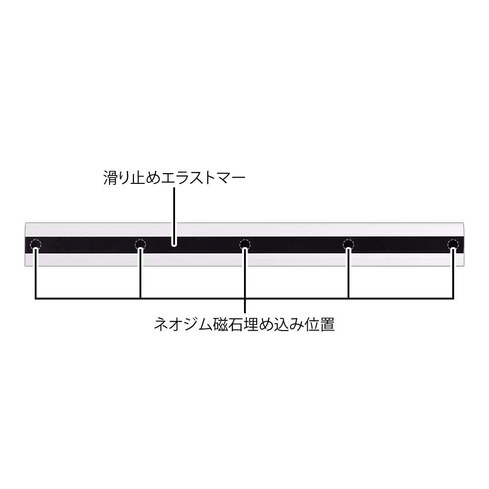 DESIGNPHIL 42278006 Aluminum Ruler, 11.8 inches (30 cm), Non-Slip, Silver