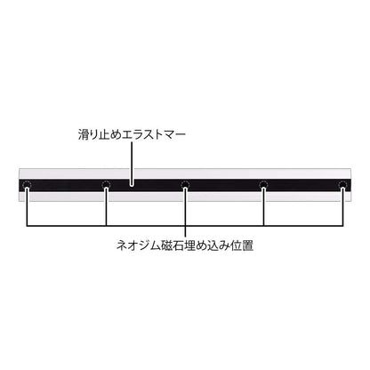 DESIGNPHIL 42278006 Aluminum Ruler, 11.8 inches (30 cm), Non-Slip, Silver
