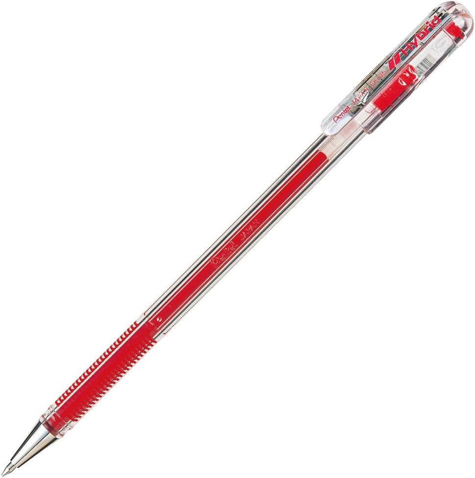 Pentel Gel Ballpoint Pen Hybrid EK105, 0.5mm Tip, Black Ink (EK105-GA)