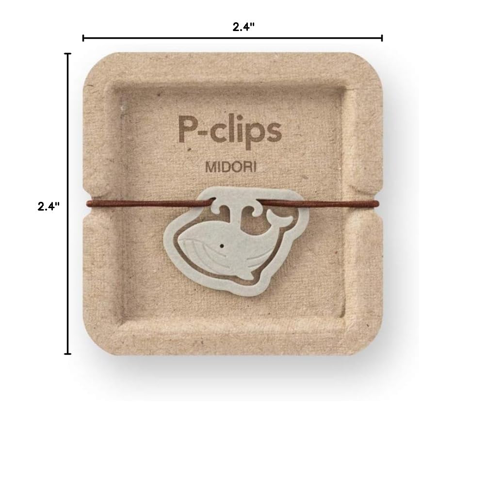 Midori 43402006 Clips, Whale Pattern
