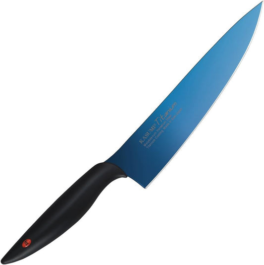 Sumikama Kasumi 22020/B Kasumi Knife, Titanium Coating, Sword-Shaped Knife, 7.9 inches (20 cm), Blue, Rust Resistant, Made in Japan, Seki City, Gifu Prefecture