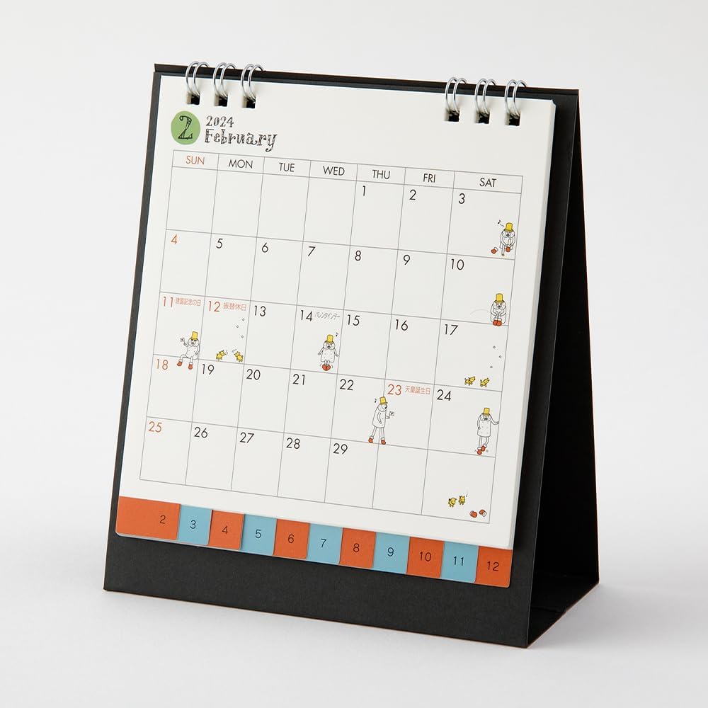 Midori 31269006 2024 Calendar, Tabletop, S, Country Time Floral Pattern (Ojisan Print)