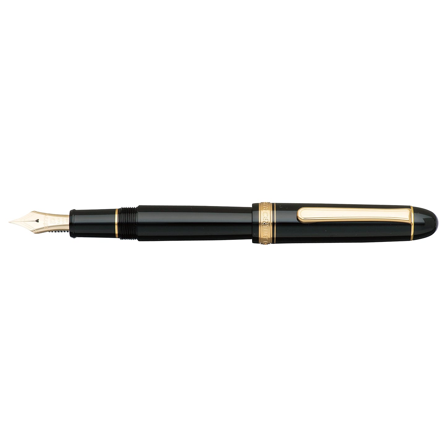 Luxury Fountain Pen for Smooth Writing – Platinum #3776 Century Black in Black Extra Fine Nib Gold Trim (Japan Import, Slip & Seal Technology)