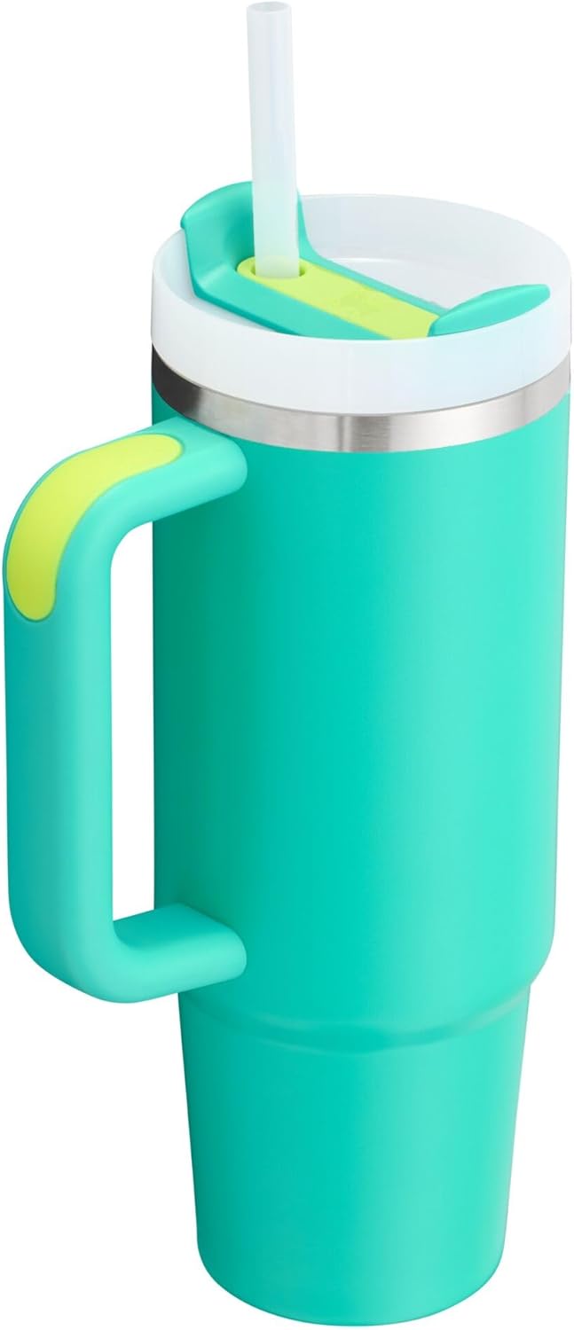 Stanley Quencher H2.0 Tumbler with Handle and Straw 30 oz | Flowstate 3-Position Lid | Cup Holder Compatible for Travel | Insulated Stainless Steel Cup | BPA-Free | Tropical Teal
