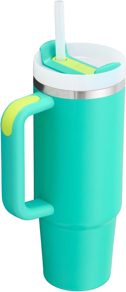 Stanley Quencher H2.0 Tumbler with Handle and Straw 30 oz | Flowstate 3-Position Lid | Cup Holder Compatible for Travel | Insulated Stainless Steel Cup | BPA-Free | Tropical Teal