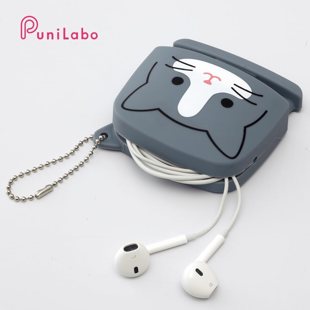 LIHIT LAB PuniLabo Cell Phone Stand w/ Earphone Holder, 3.1" ?� 1.2", Bear (A7713-1)