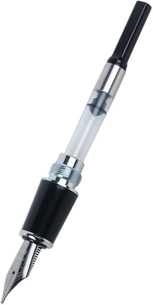 JINHAO Advanced Fountain Pen 159 Black Bright with Silver Broad Nib side view