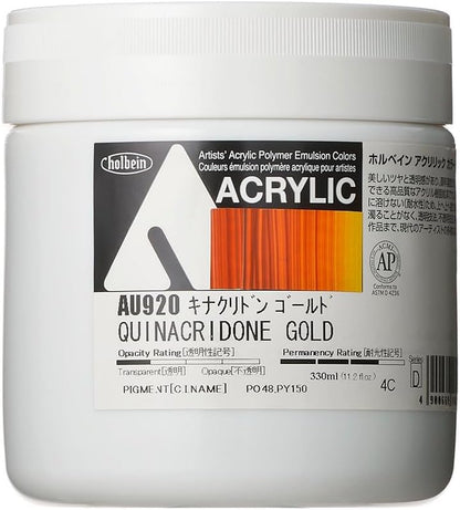 Holbein Acrylic Color [Heavy Body] AU920 330ml Quinacridone Gold 16920