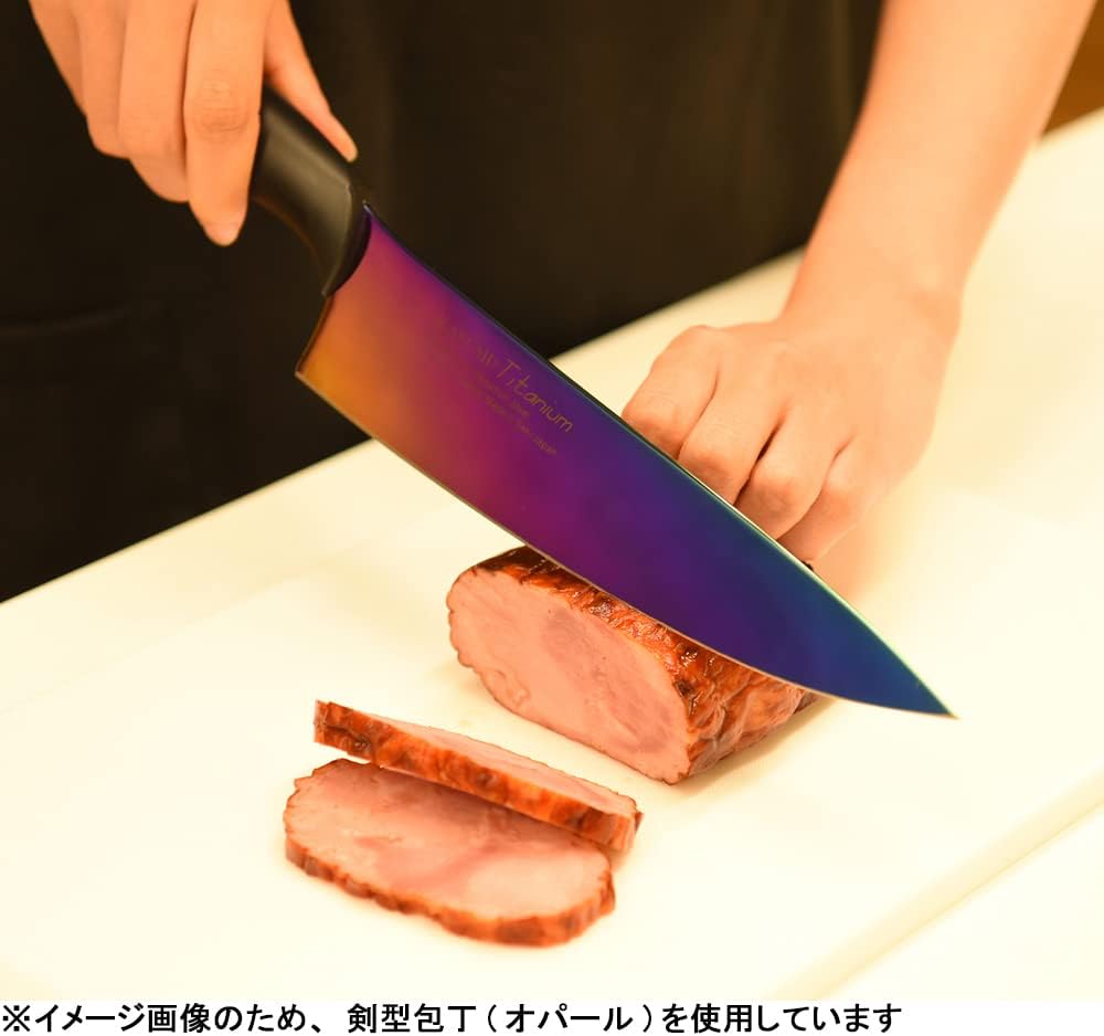 Sumikama Kasumi 22020/B Kasumi Knife, Titanium Coating, Sword-Shaped Knife, 7.9 inches (20 cm), Blue, Rust Resistant, Made in Japan, Seki City, Gifu Prefecture