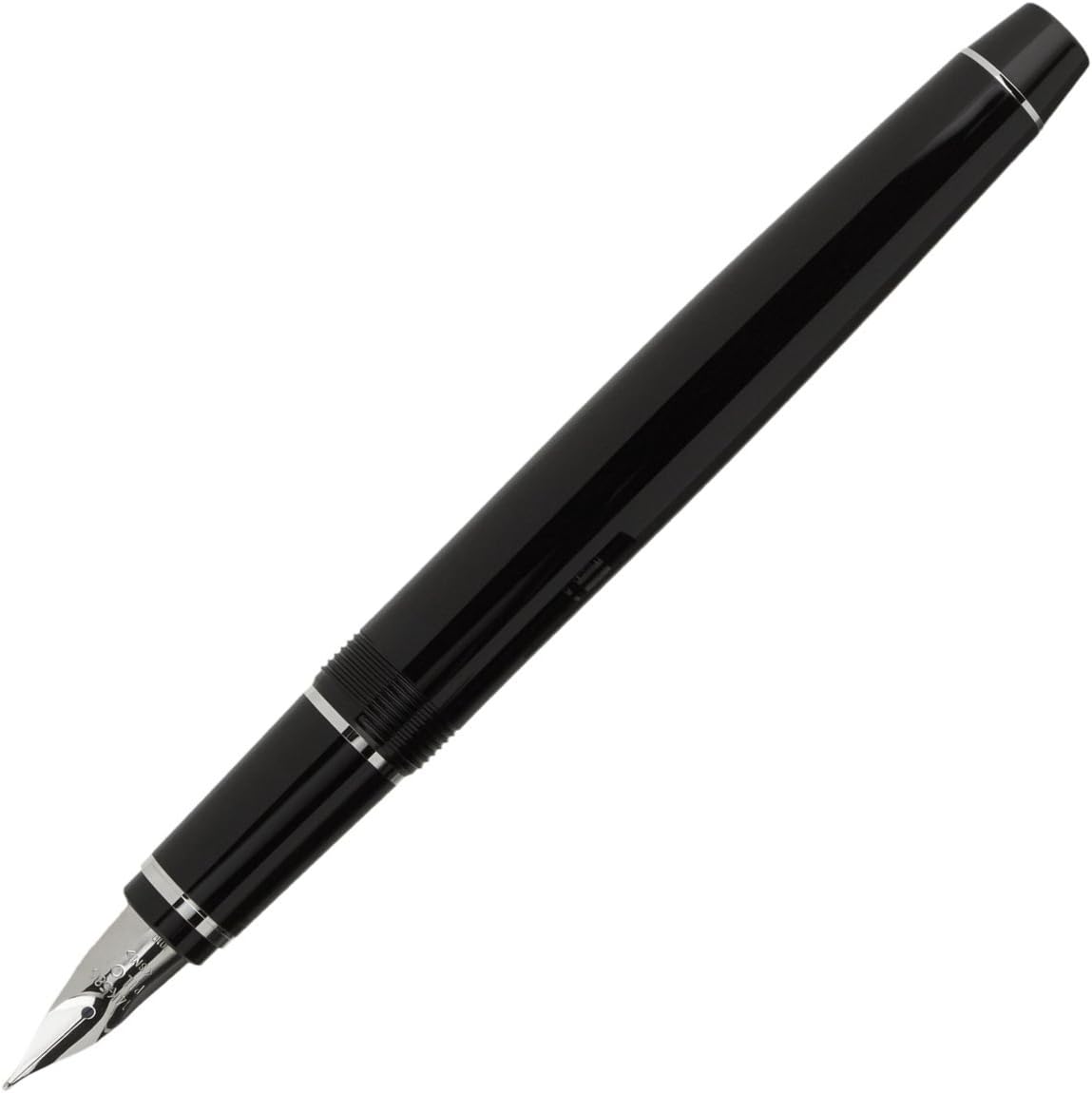 PILOT Namiki Falcon Collection Fountain Pen, Black with Rhodium Accents, Soft Extra Fine Nib (60740), main image