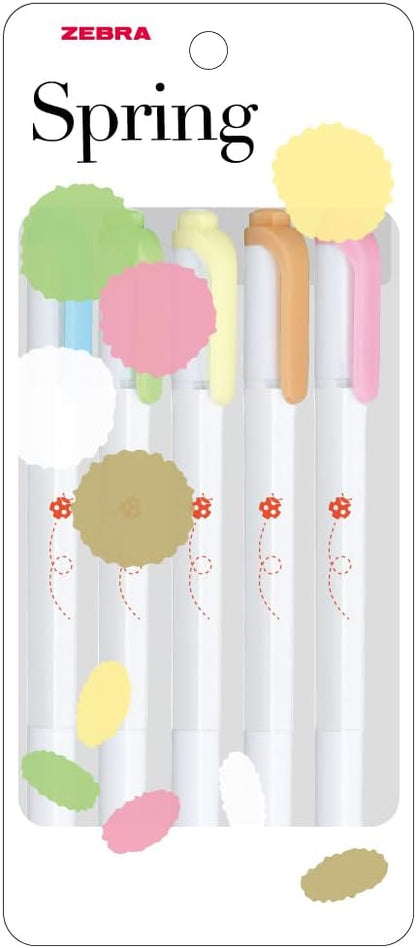 ZEBRA Mildliner WKT5-5C-3A Highlighter, 5 Color Set, Ladybug A