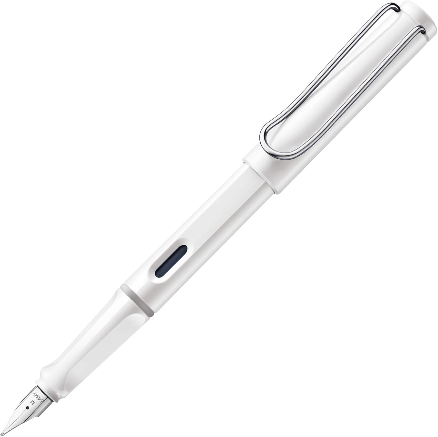 LAMY safari white - Fountain Pen with ergonomic grip & polished steel nib in size F - ideal for any Writing & Calligraphy - including LAMY T 10 blue cartridge - Right-Handed