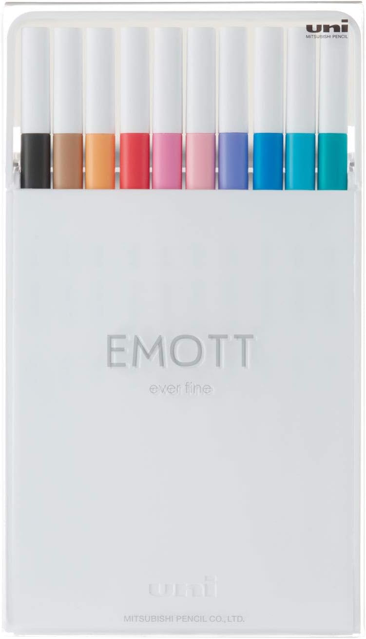 Uni EMOTT Fineliner Pen Set #2, 10-Colors