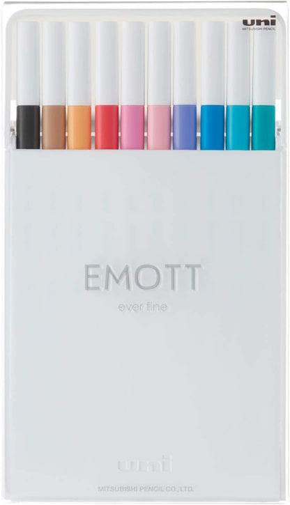 Uni EMOTT Fineliner Pen Set #2, 10-Colors