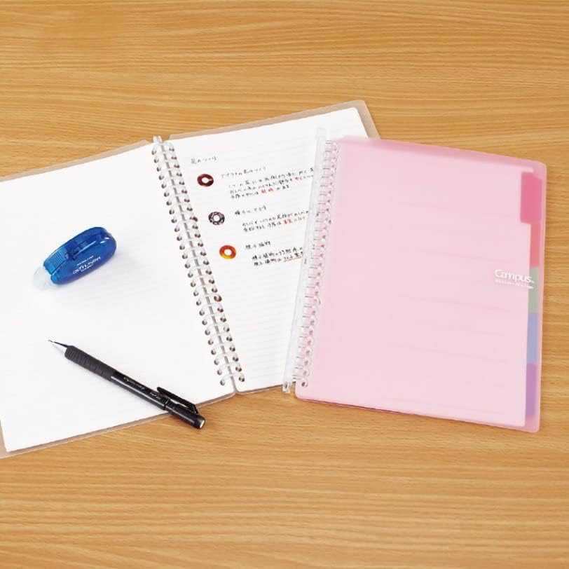 Kokuyo Campus Smart Ring Binder, Up to 25 Sheets, A5, 20 Holes, Yellow Green, Japan Import (RU-SP130YG)