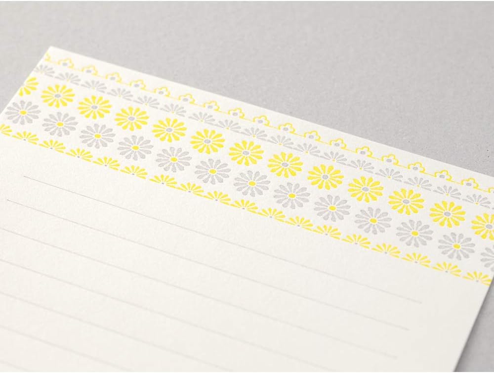 Letter Press, Yellow Flowers