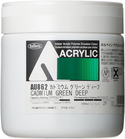 Holbein Acrylic Color [Heavy Body] AU862 330ml Cadmium Green Deep 16862