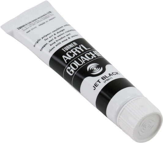 Turner Colour Works Acryl Gouache Artist Acrylic Paint - Single 20 ml Tube - Jet Black