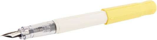 PILOT Kakuno Fine-Nib Fountain Pen, White Body Soft Yellow Cap Body (FKA-1SR-SYF)