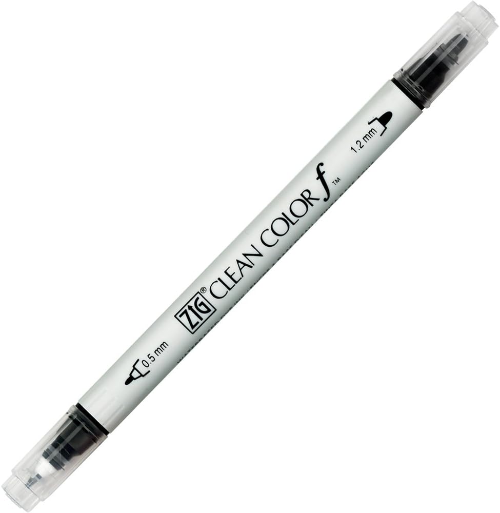 Kuretake ZIG CLEAN COLOR f 36 colors set, 0.5 mm & 1.2 mm, AP-Certified, Odourless, Xylene Free, Suitable for dark paper, Perfect for illustrating, sketching, designing and cartooning. Made in Japan