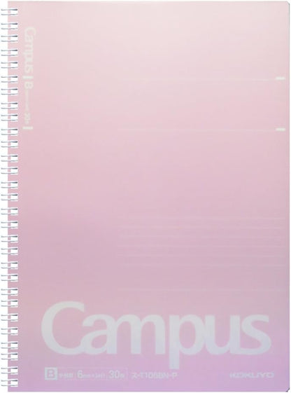 Kokuyo Campus Twin Ring Notebook B5 B ruled 30 sheets Pink scan -T105BN-P