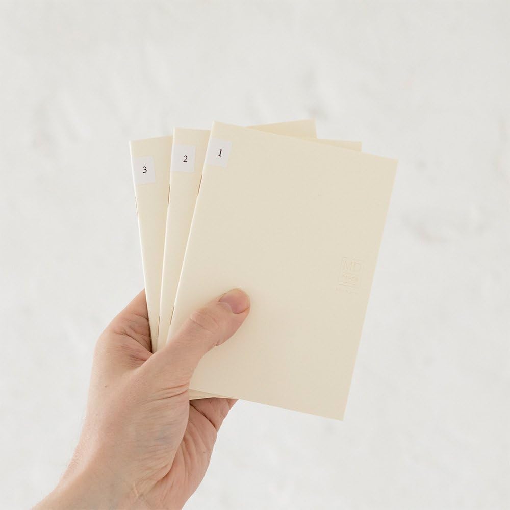DESIGNPHIL Midori 15206006 Notebook, MD Notebook, Light, Unruled, 3 Books