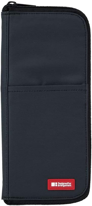 LIHIT LAB Slim Pen/Pencil Pouch, 0.7 ?� 3.9 ?� 8.5 Inches, Black (A7652-24)