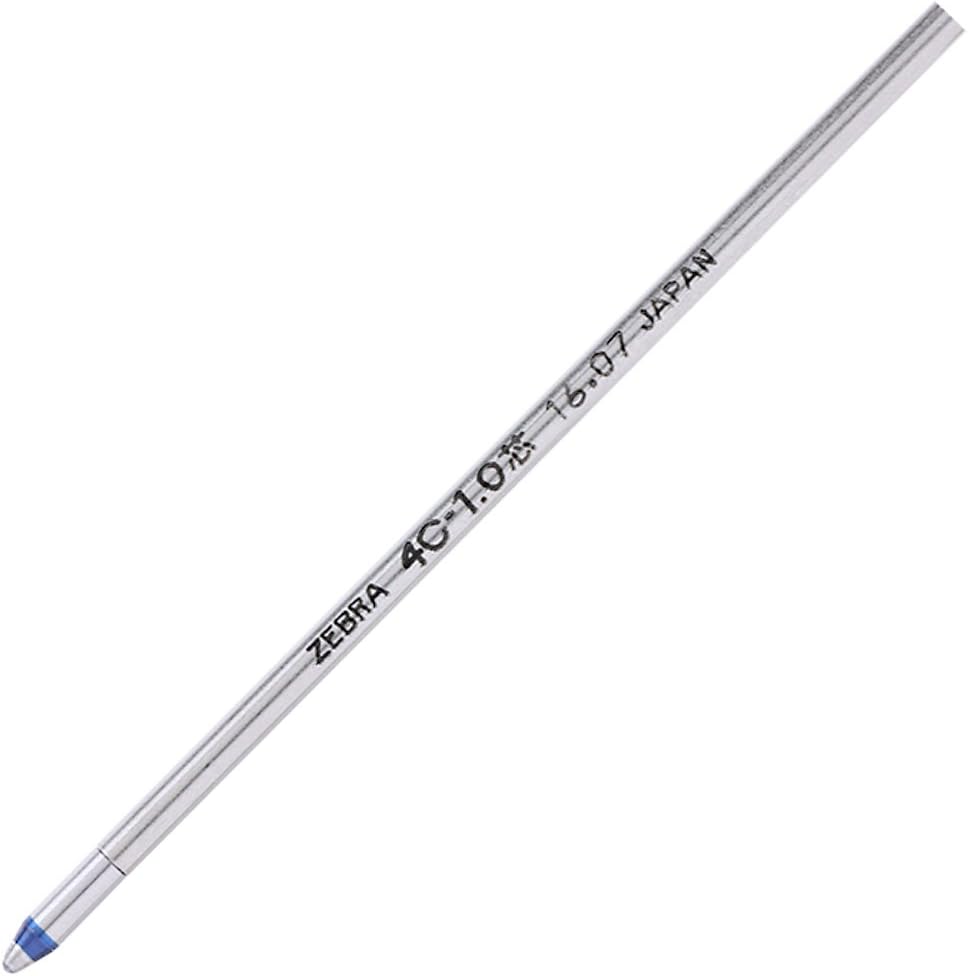 ZEBRA B-R4C10-BL Rollerball Pen Refill, 4C-1.0 Lead, Blue, 10 Pens