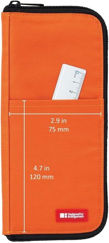 LIHITLAB LAB Slim Pen/Pencil Pouch, 0.7 ?� 3.9 ?� 8.5 Inches, Indigo (A7652-11)
