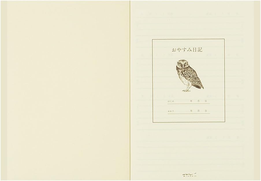 DESIGNPHIL Midori 12870006 Notebook Diary, Night A, Owl