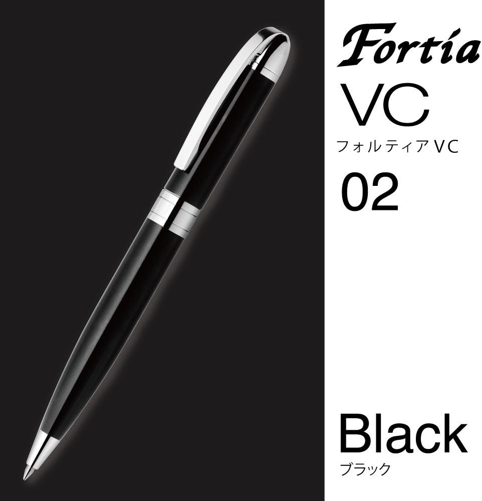 ZEBRA Oil Based Ink Ballpoint Pen, Fortia VC, Black Ink, Black Body - BA93-BK
