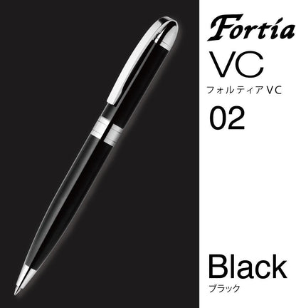 ZEBRA Oil Based Ink Ballpoint Pen, Fortia VC, Black Ink, Black Body - BA93-BK