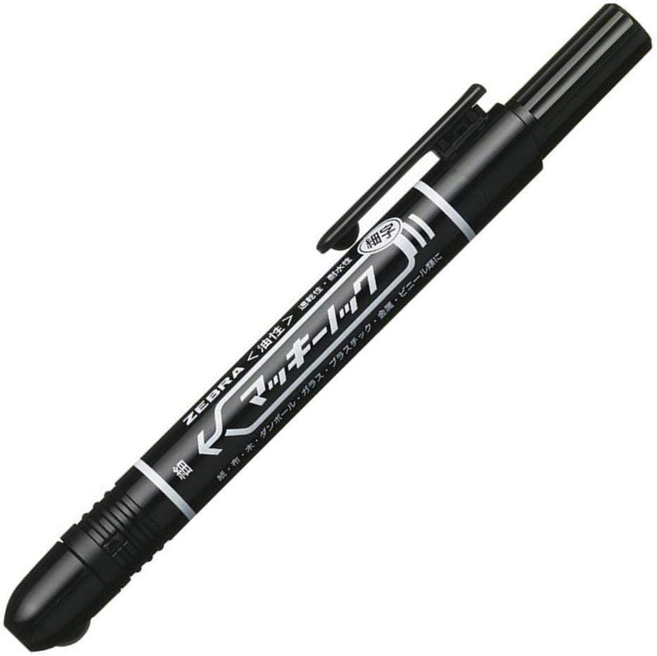 Ten black ZEBRA permanent marker McKee knock fine print