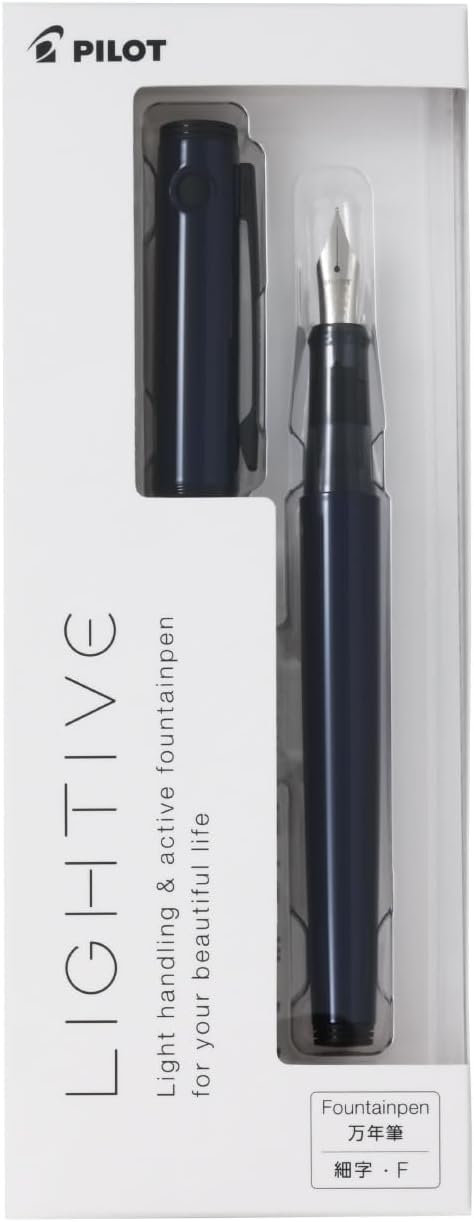 LIGHTIVE Fountain Pen, F[Active Navy] Lightweight Body, Stylish, Simple