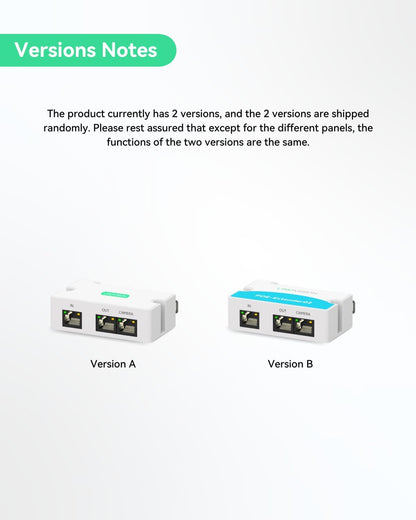 LINOVISION Mini 2 Port POE Extender IEEE 802.3af/at POE Repeater Up to 1000ft Power Over Ethernet Over Cat5/6 Cable, POE Splitter to 2 POE Devices Like IP Cameras, IP Phone