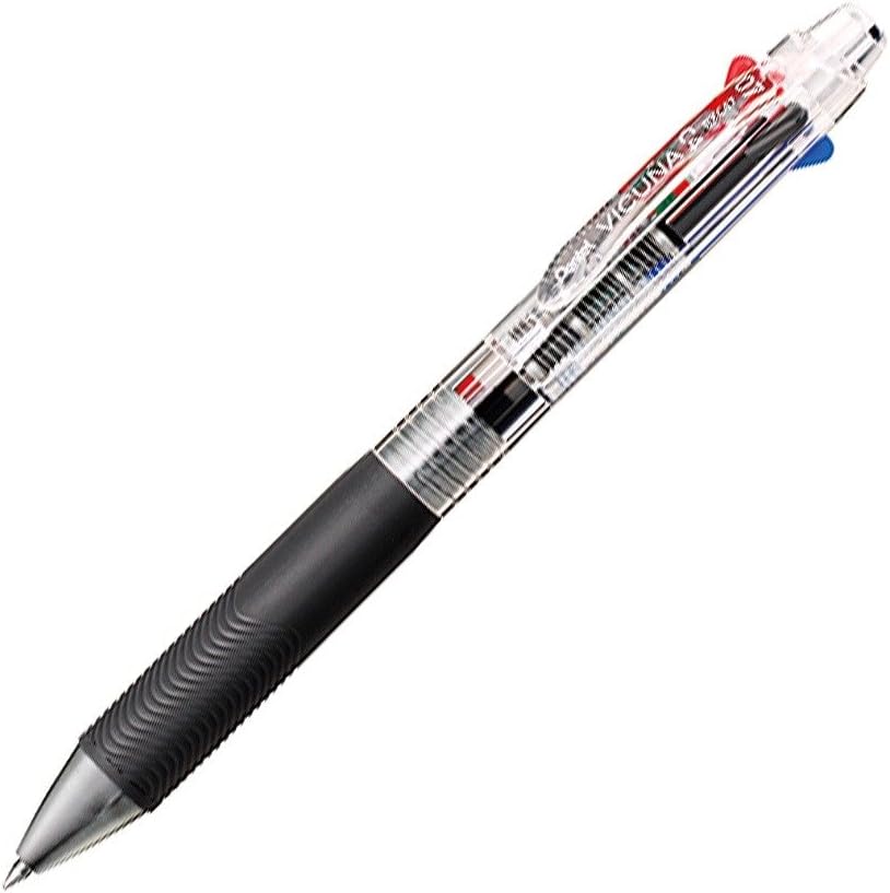 Pentel XBXC47T Vicuna 4-Color Ballpoint Pen, 0.7, Clear Shaft