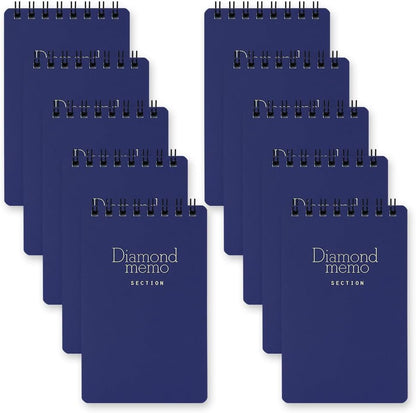 DESIGNPHIL Midori 11732006 Diamond Memo, Medium, Grid Ruled, Blue, Set of 10