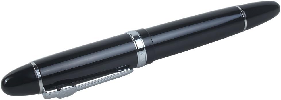 JINHAO Advanced Fountain Pen 159 Black Bright with Silver Broad Nib, main image