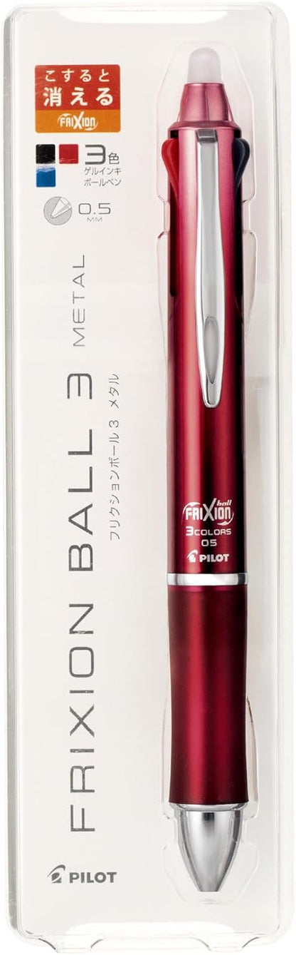 PILOT Frixion Ball 3 Metal Ballpoint Pen, Gradation Red Body (LKFB-150EF-GRR)