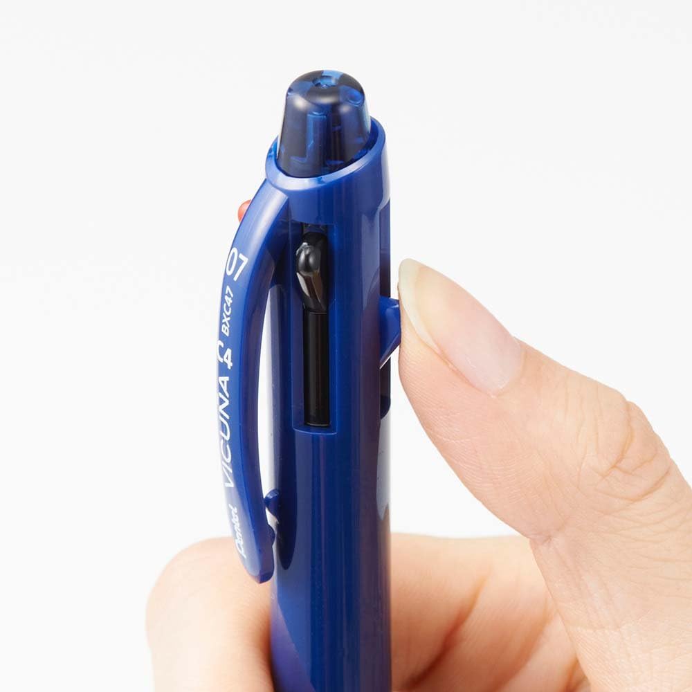 Pentel Ball Point Pen Vicuna, Fine, Black, Red, Blue, Green, Blue (BXC47C)