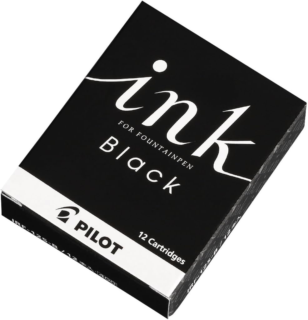 PILOT Fountain Pen Ink Cartridge [black] 12-Pack (IRF12SB)