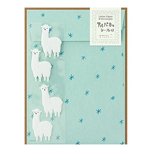 Midori 86367006 Letter Set, Alpaca Pattern, With Stickers