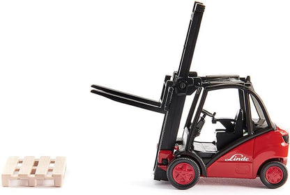 Siku 1722, Linde Forklift, 1:50, Metal/Plastic, Red, Movable Fork, Incl. 2 pallets